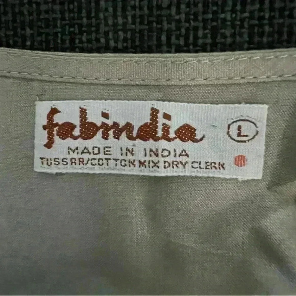 Fabindia Silk/Cotton Tunic, Golden Tan Color, 3/4 Sleeves, Size L NWOT - Picture 4 of 4